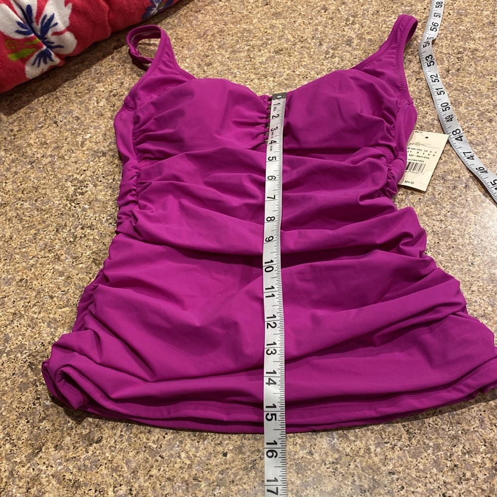 NWT Profile By Gottex Tankini Swim Top 6 Warm Viola (Top Only) - Picture 7 of 17